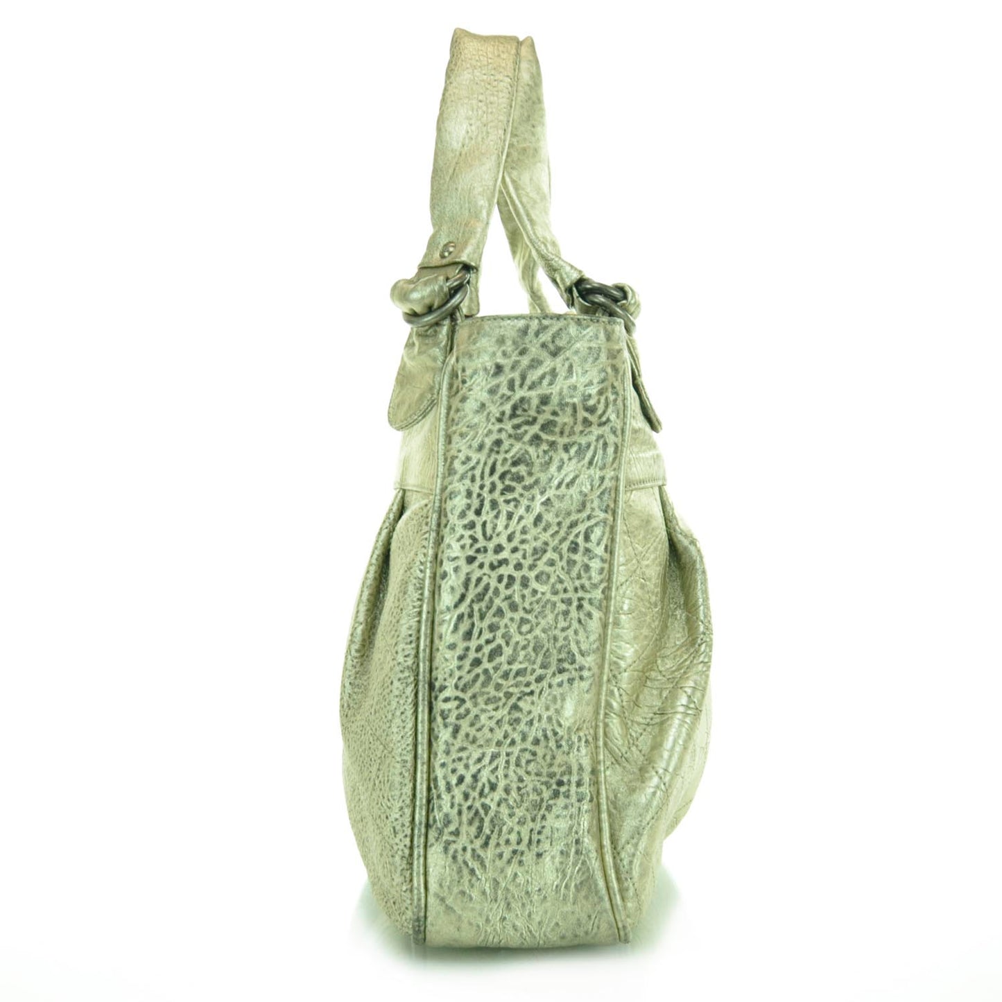 Distressed Leather Le Marais Ligne Large Tote Gold