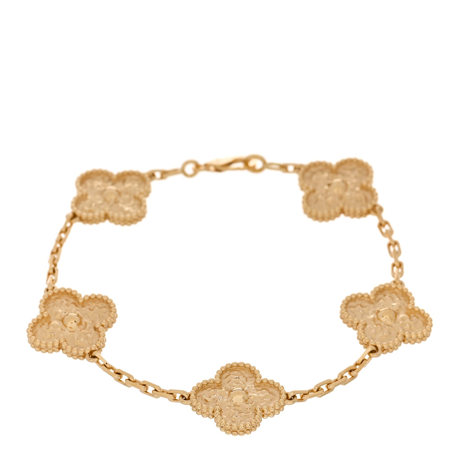 Van Cleef & Arpels 18K Yellow Gold 5 Motifs Vintage Alhambra Bracelet 1 of 4