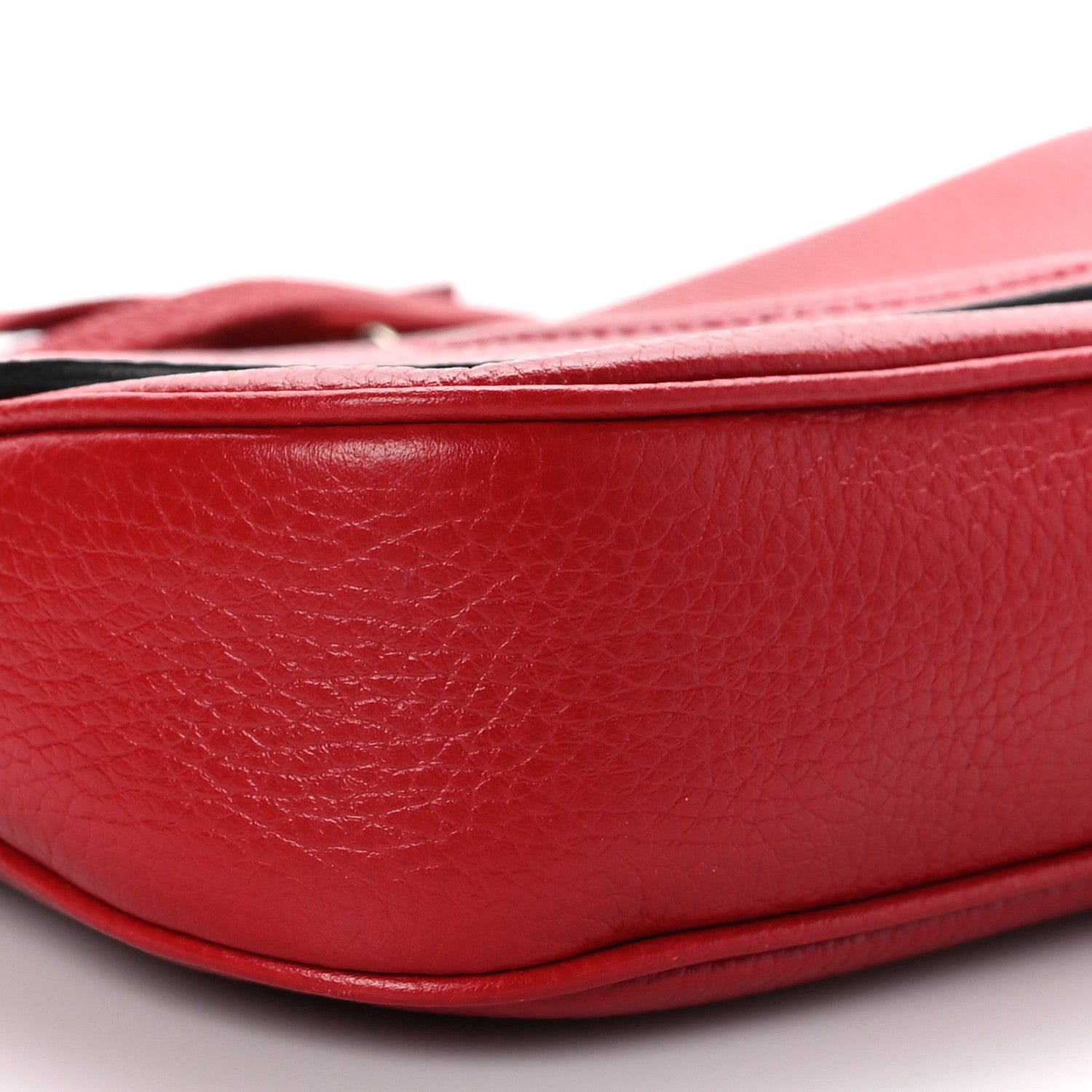 Gucci Pebbled Calfskin Medium Soho Flap Crossbody Vibrant Red 8 of 9