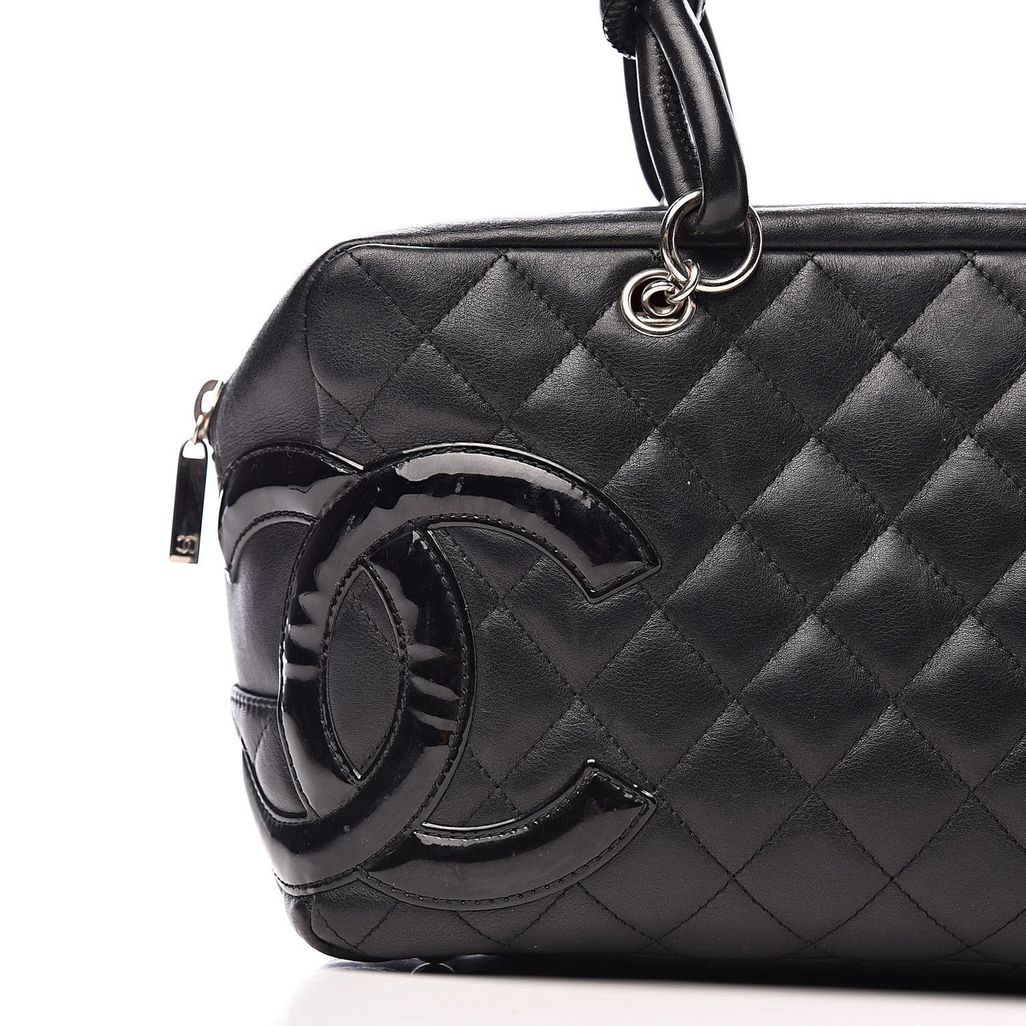 Calfskin Quilted Large Cambon Bowler Black