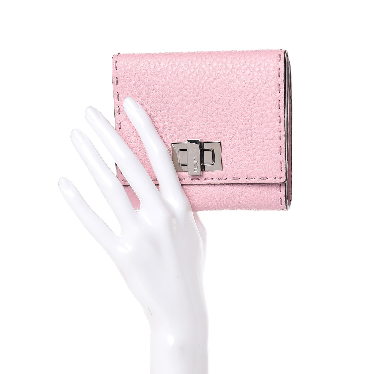 Fendi Cuoio Romano Selleria Peekaboo Compact Wallet Acquerello 2 of 11
