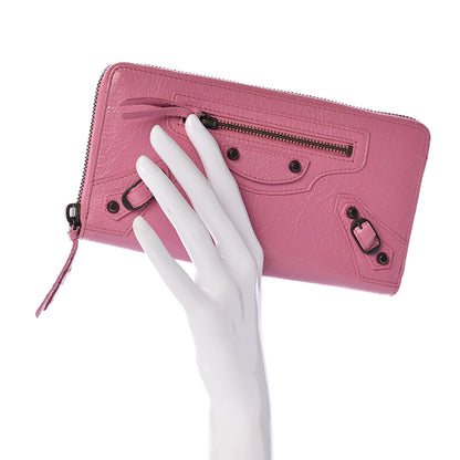 Balenciaga Agneau Classic Hardware Continental Zip Around Wallet Rose Guimauve 2 of 8
