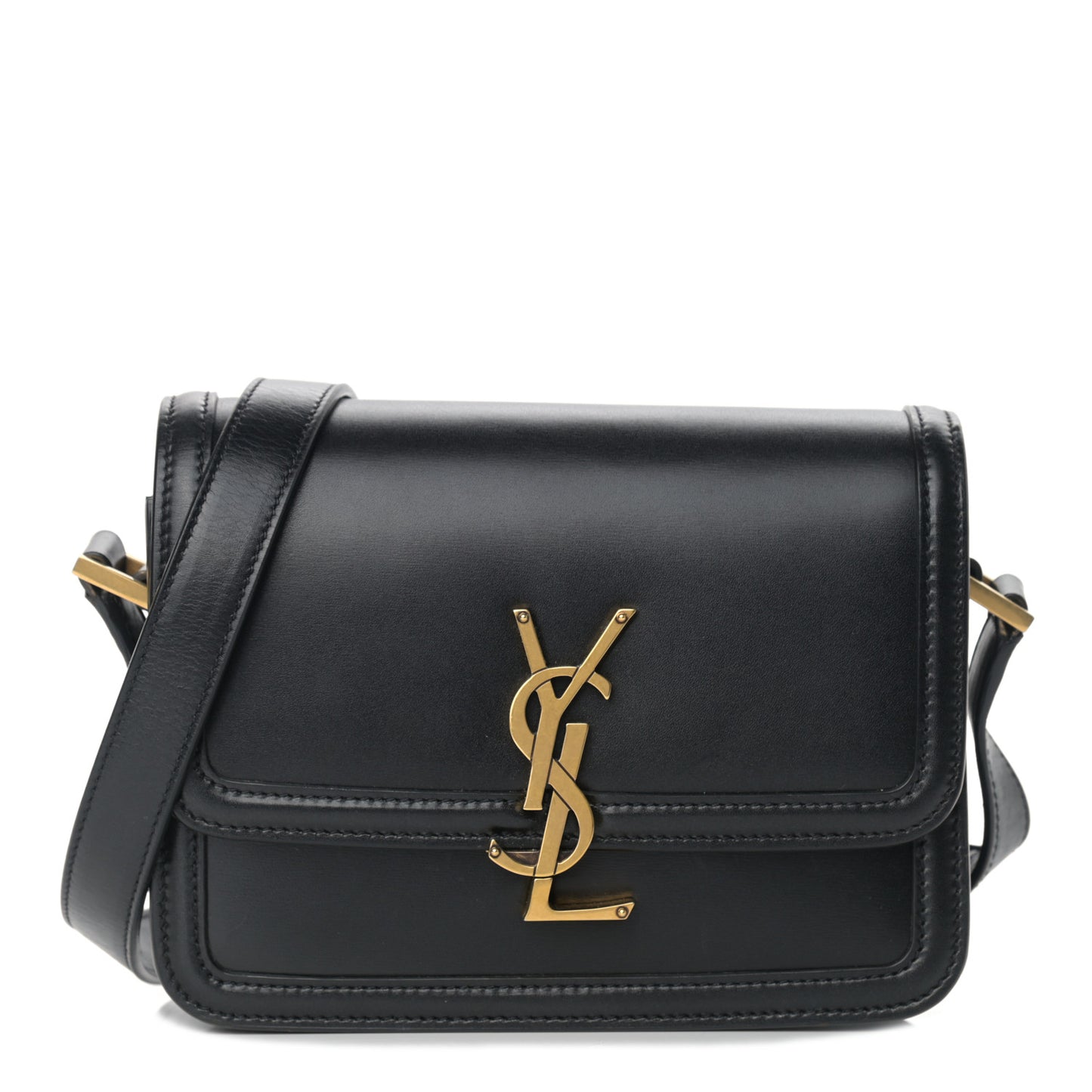 Smooth Calfskin Small Solferino Satchel Black