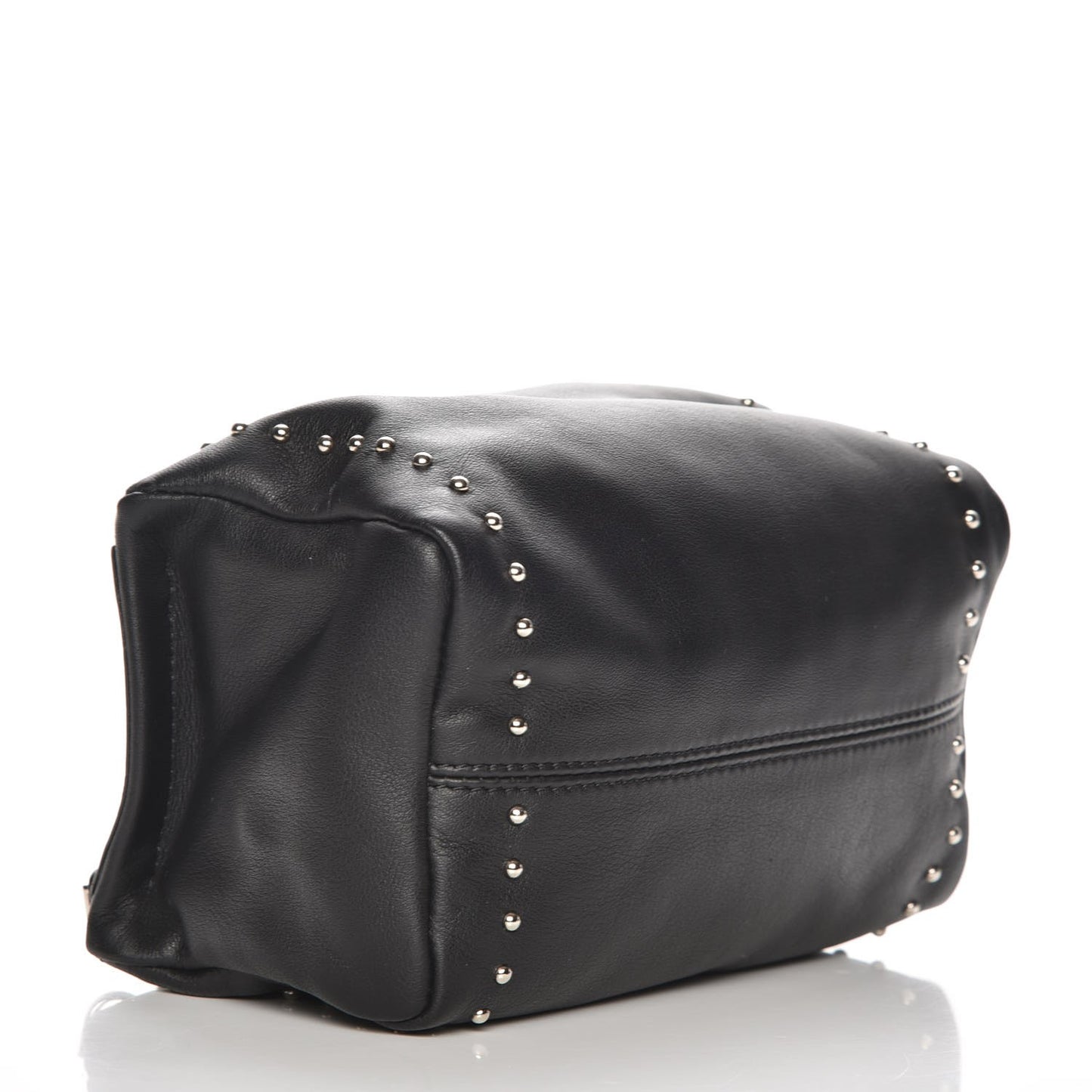 Calfskin Studded Pandora Wristlet Black