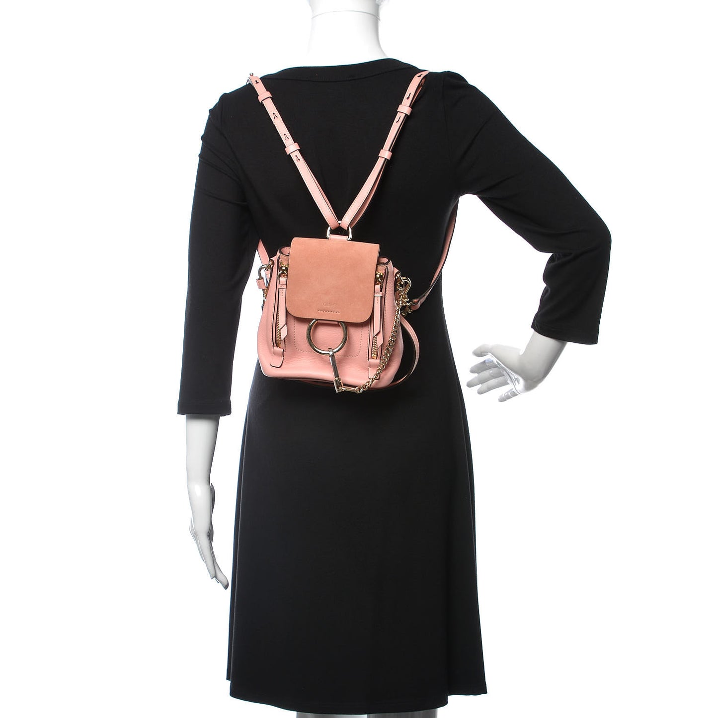 Suede Calfskin Mini Faye Backpack Ideal Blush