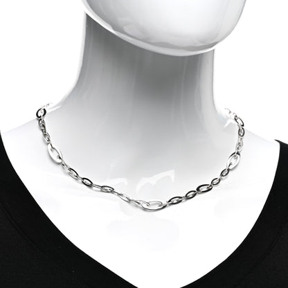 Roberto Coin 18K White Gold Blue Sapphire Chic and Shine Oval Link Necklace 2 of 4