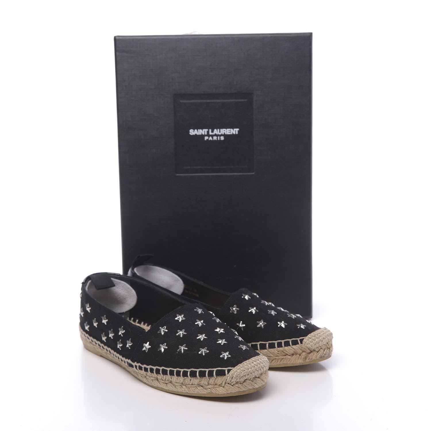 Saint Laurent Canvas Star Studded Espadrilles 36 Black 11 of 11