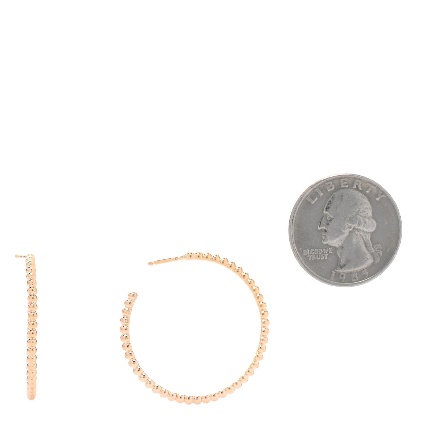 18K Rose Gold Small Perlee Hoop Earrings