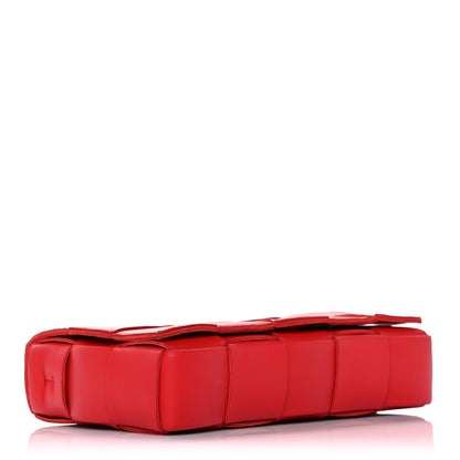 Bottega Veneta Lambskin Maxi Intrecciato Cassette Crossbody Bag Bright Red 3 of 10