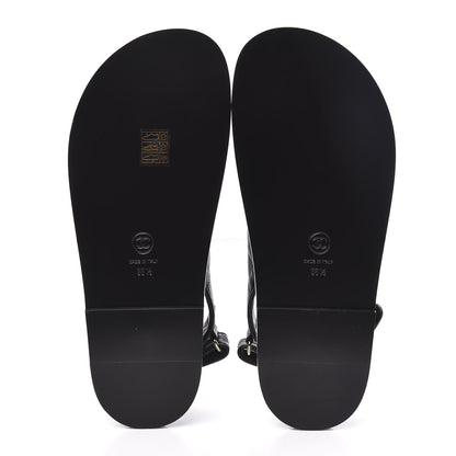 Chanel Grained Calfskin Velcro Dad Sandals 38.5 Black 5 of 9