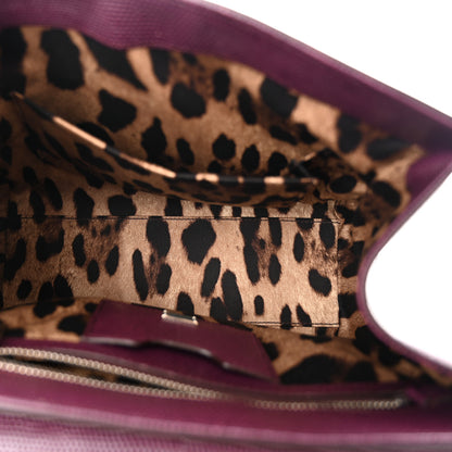 Dolce & Gabbana Lizard Calfskin Embossed Medium Monica Top Handle Bag Purple 5 of 10