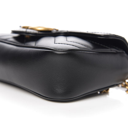 Gucci Calfskin Matelasse Super Mini GG Marmont Shoulder Bag Black 8 of 10