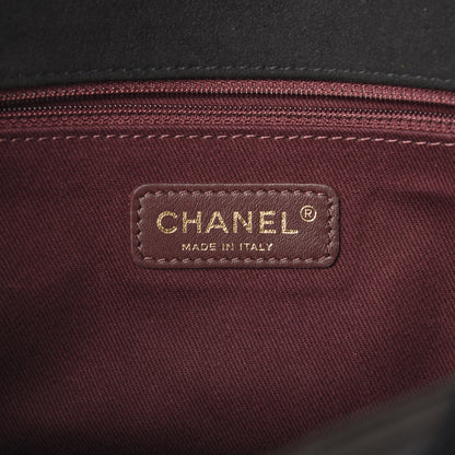 Chanel Suede Lambskin Glazed Calfskin Lady Vintage Chevron Flap Black Brown 5 of 16