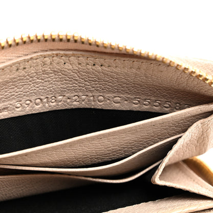 Balenciaga Chevre Gold Metallic Edge Hardware Continental Zip Around Wallet Beige Sable 7 of 17