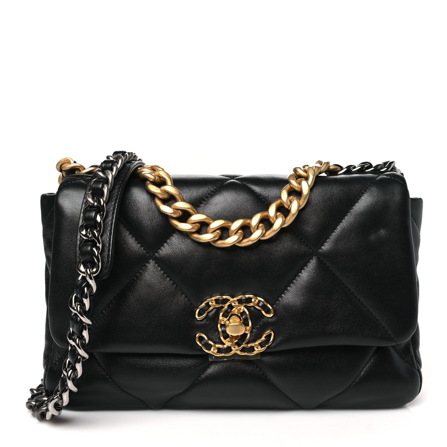 Chanel Lambskin Quilted Medium Chanel 19 Flap Black 1 of 10