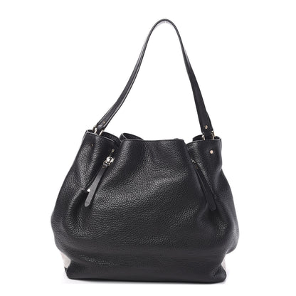 Burberry Grainy Calfskin House Check Medium Maidstone Black 1 of 11