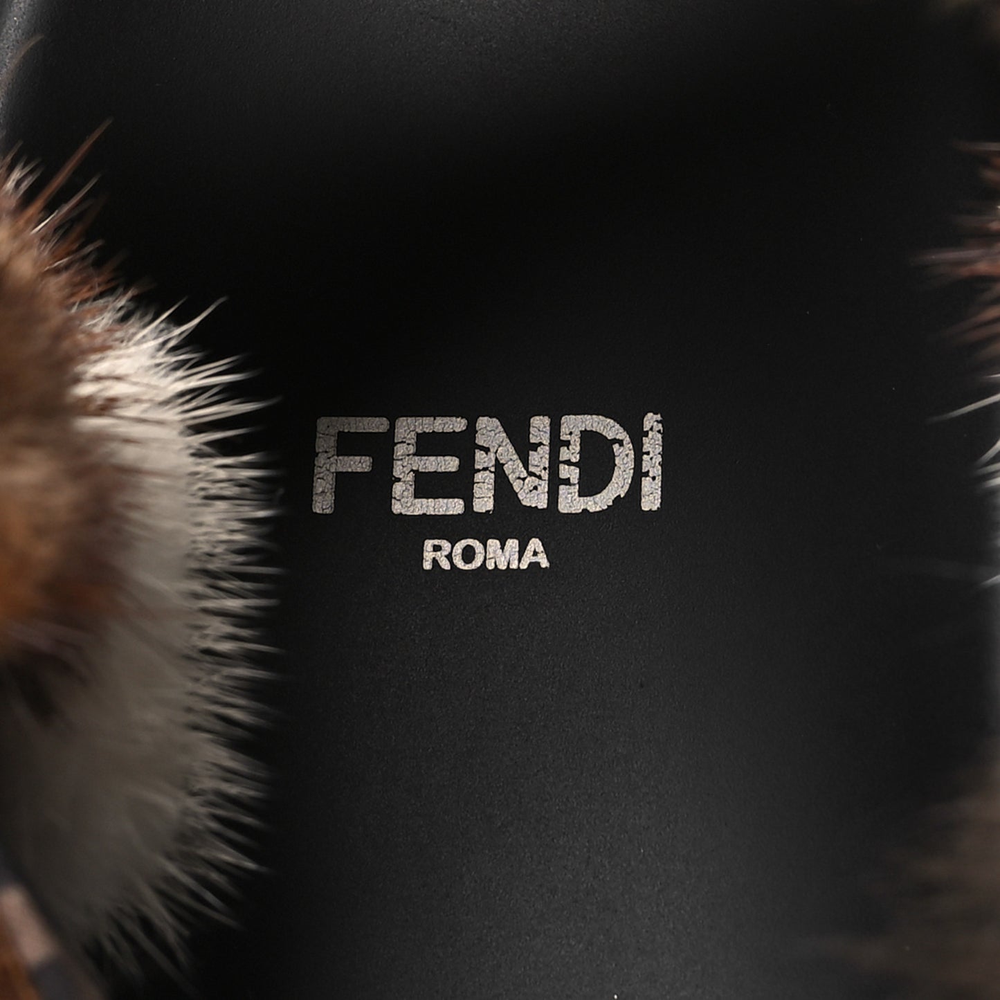 Mink Fur FF Fendi Feel Sandals 35 Mogano Brown Perla Tobacco Black