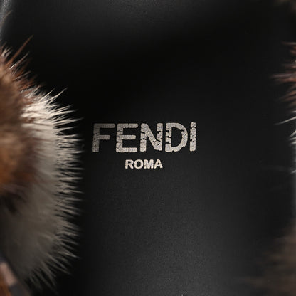 Fendi Mink Fur FF Fendi Feel Sandals 35 Mogano Brown Perla Tobacco Black 8 of 9