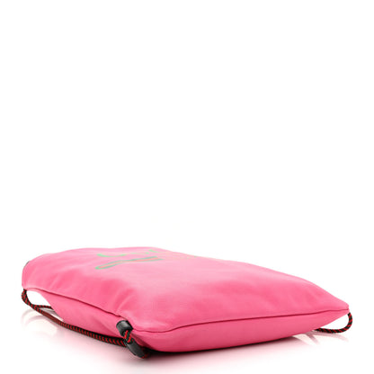 Gucci Grained Calfskin Logo Drawstring Backpack Box Pink Green Black 5 of 10