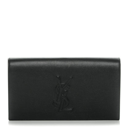 Saint Laurent Calfskin Monogram Large Belle De Jour Clutch Black 1 of 7