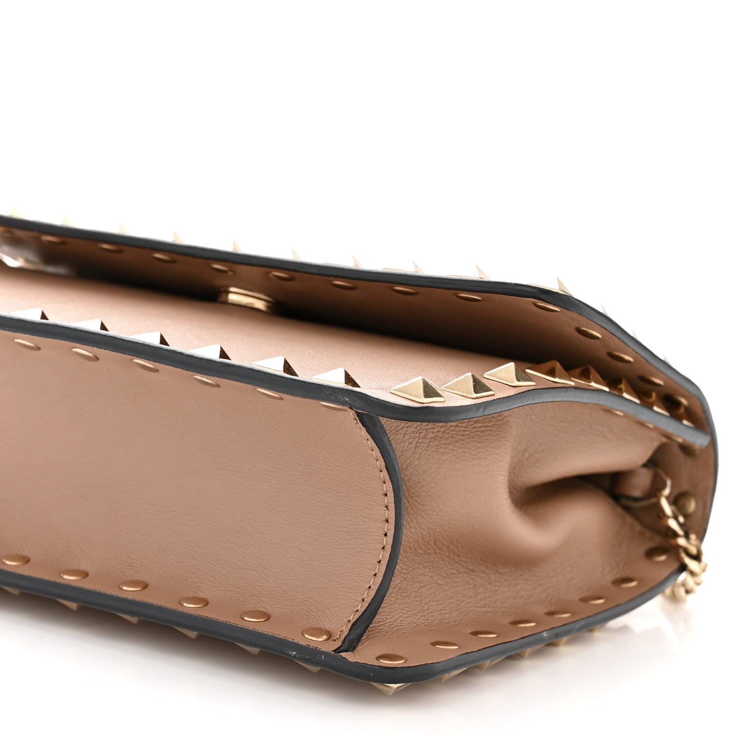 Valentino Garavani Vitello Rockstud Chain Flap Crossbody Bag Poudre 10 of 10