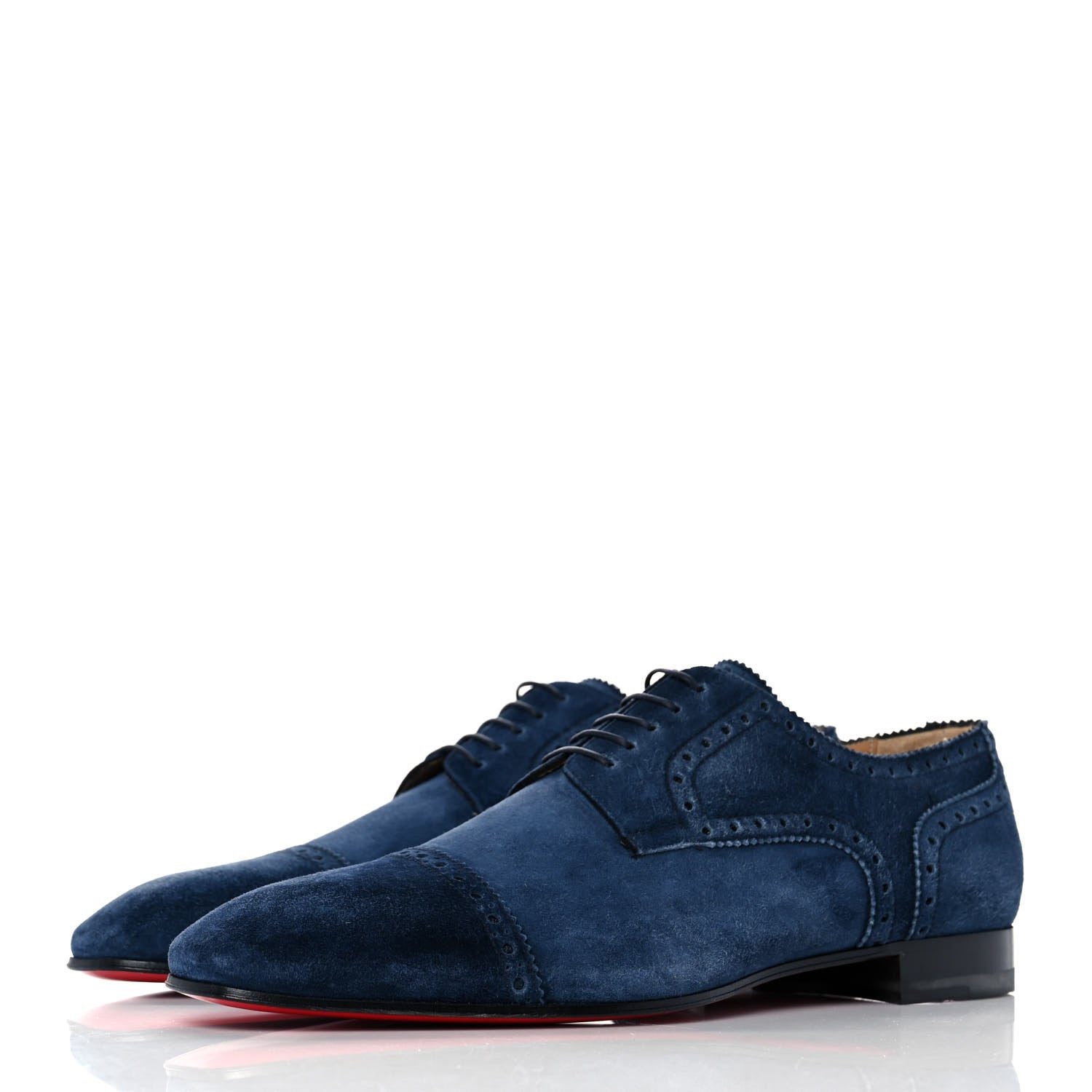 Christian Louboutin Suede Flat Loafers 42 Blue 3 of 7