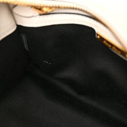 Miu Miu Goatskin Madras Fiocco Small Bow Top Handle Tote White 17 of 17