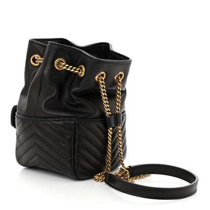 Saint Laurent Lambskin Matelasse Monogram Joe Nano Bucket Bag Black 3 of 10