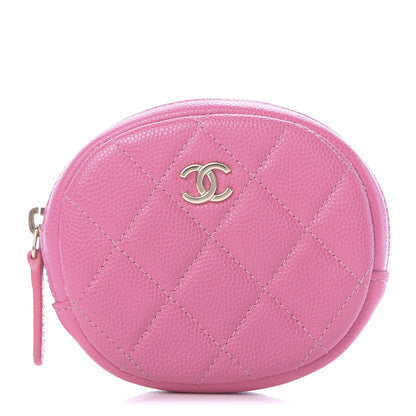 Chanel Shiny Caviar Quilted Zip Around Classic Coin Purse Pink 1 of 10