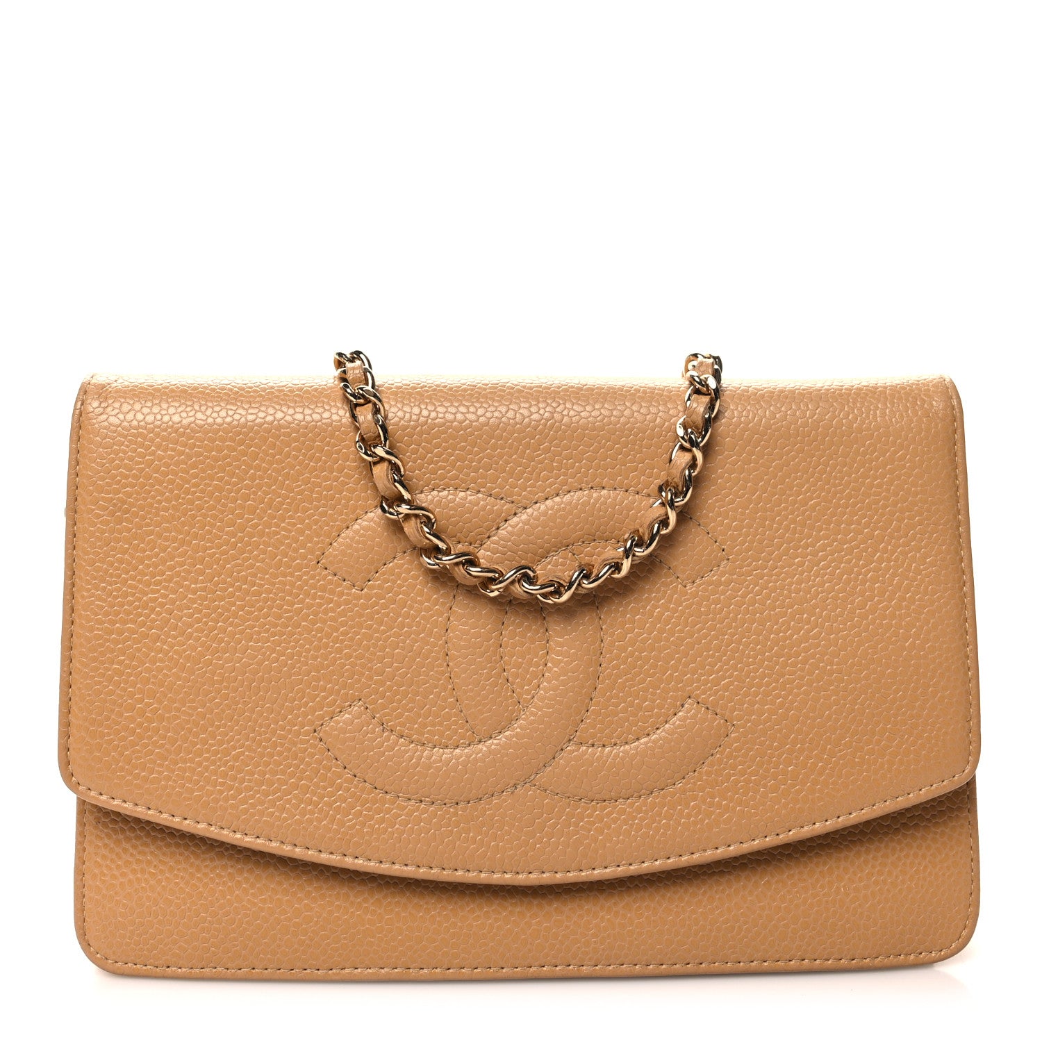 Chanel Caviar Timeless CC Wallet on Chain WOC Beige 1 of 12