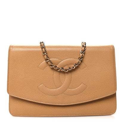 Chanel Caviar Timeless CC Wallet on Chain WOC Beige 1 of 12