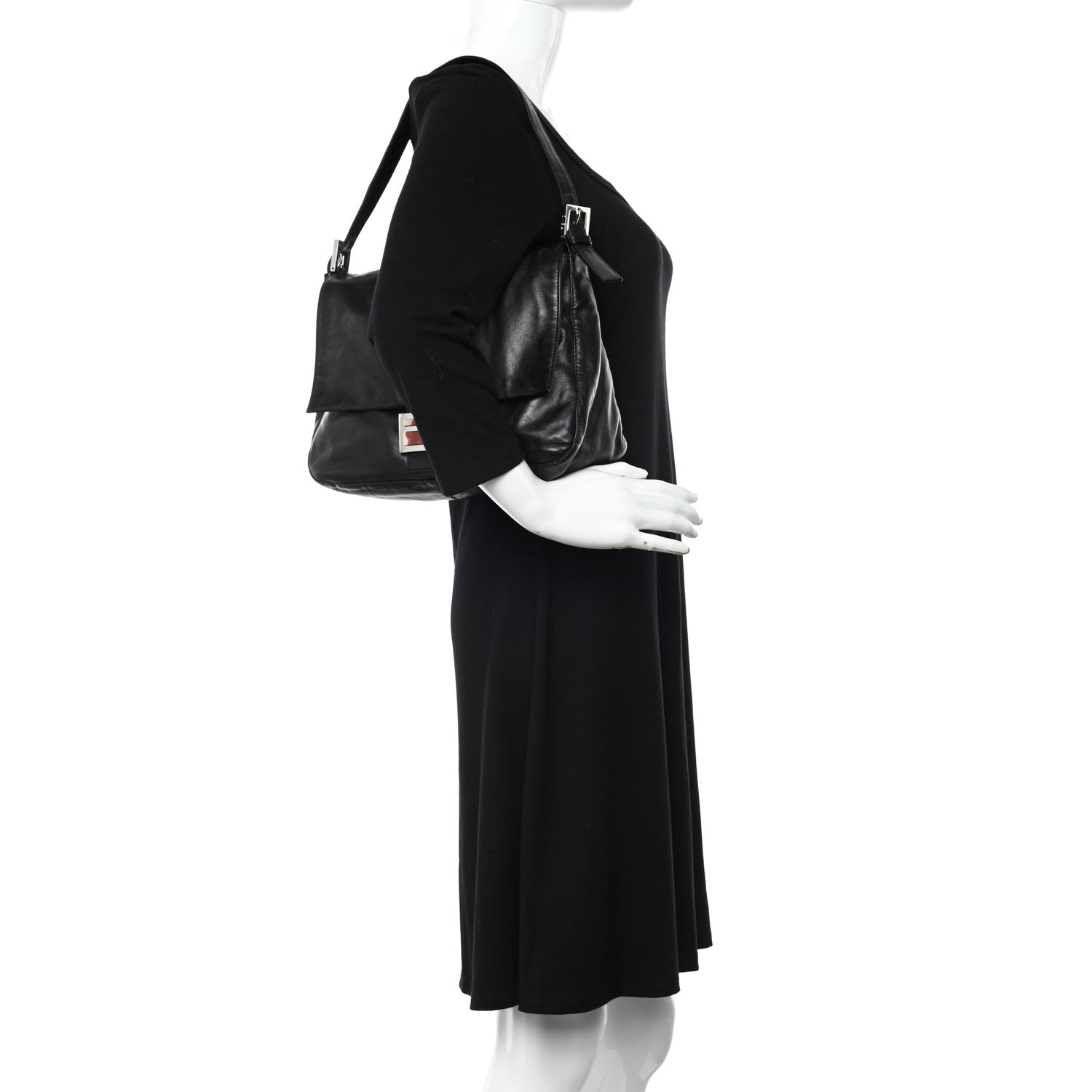 Fendi Lambskin Mama Baguette Black 2 of 10