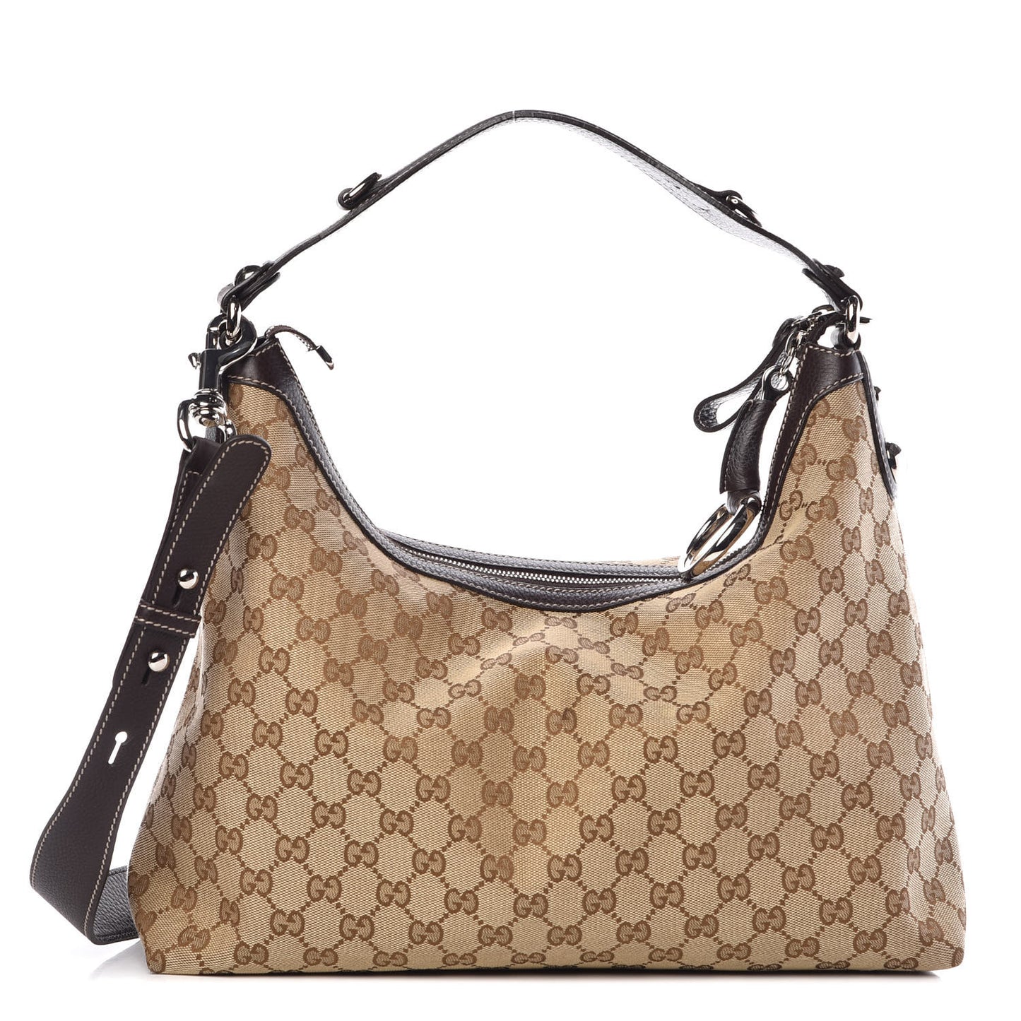 Monogram Medium Icon Bit Hobo Dark Brown