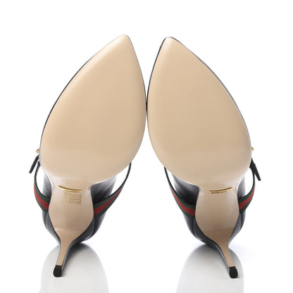 Gucci Malaga Kid Sylvie High Heel Pumps 37 Black 5 of 10