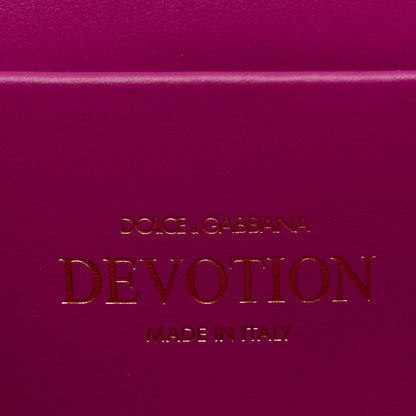 Dolce & Gabbana Glitter Metallic Lizard Small Devotion Top Handle Bag Fuchsia 6 of 10