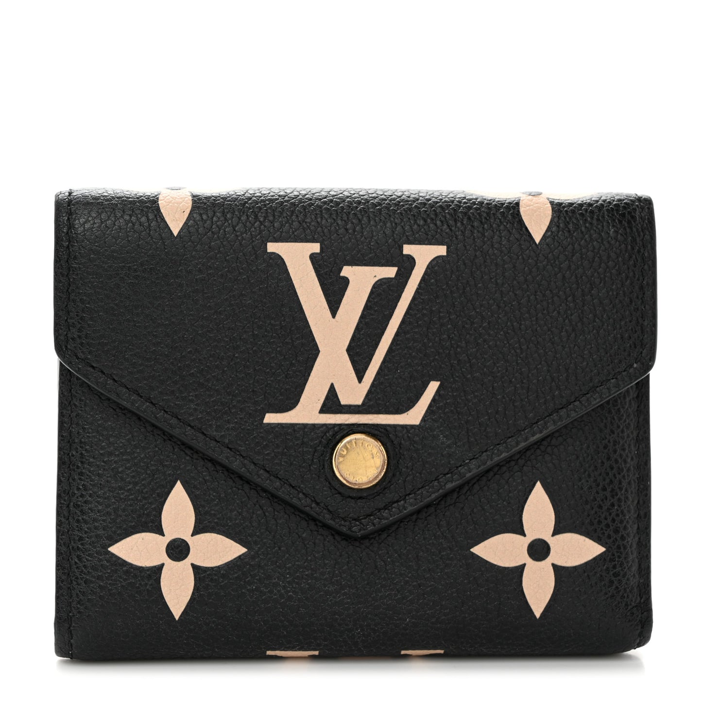LOUIS VUITTON Empreinte Monogram Giant Victorine Wallet Black Beige