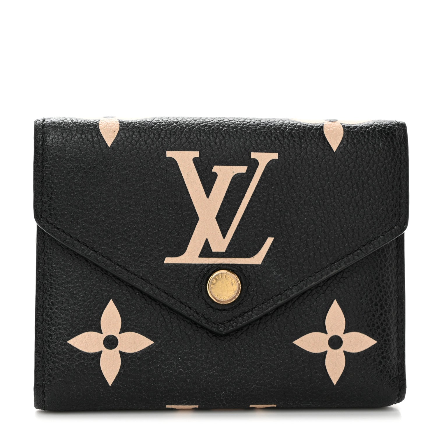 Louis Vuitton LOUIS VUITTON Empreinte Monogram Giant Victorine Wallet Black Beige 1 of 6