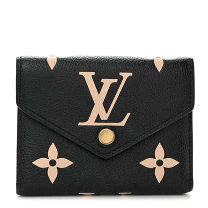 Louis Vuitton LOUIS VUITTON Empreinte Monogram Giant Victorine Wallet Black Beige 1 of 6