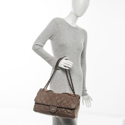 Chanel Iridescent Calfskin In The Mix Jumbo Flap Khaki 2 of 8