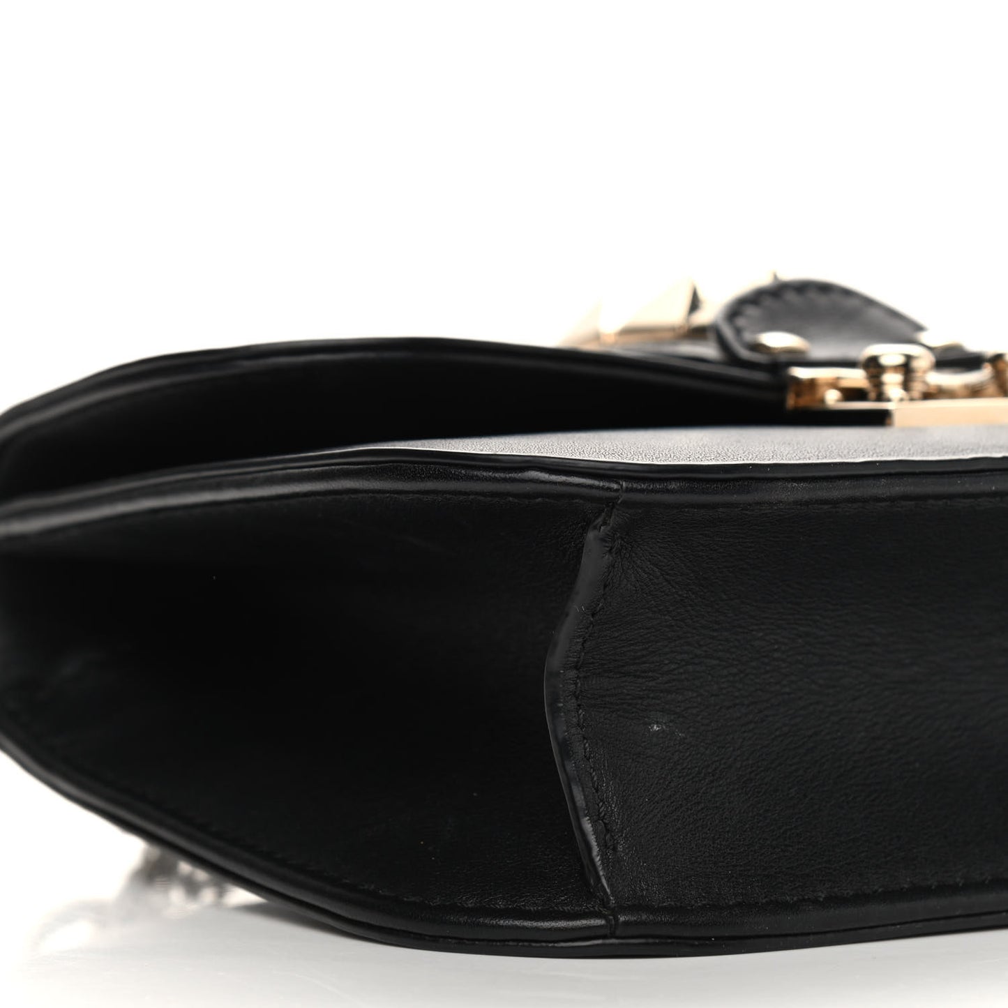 Vitello Small Glam Lock Rockstud Flap Black