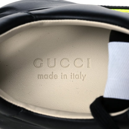 Gucci Demetra Web Mens Rhyton Cut Out Sneakers 9 Black Yellow Fluo 7 of 8