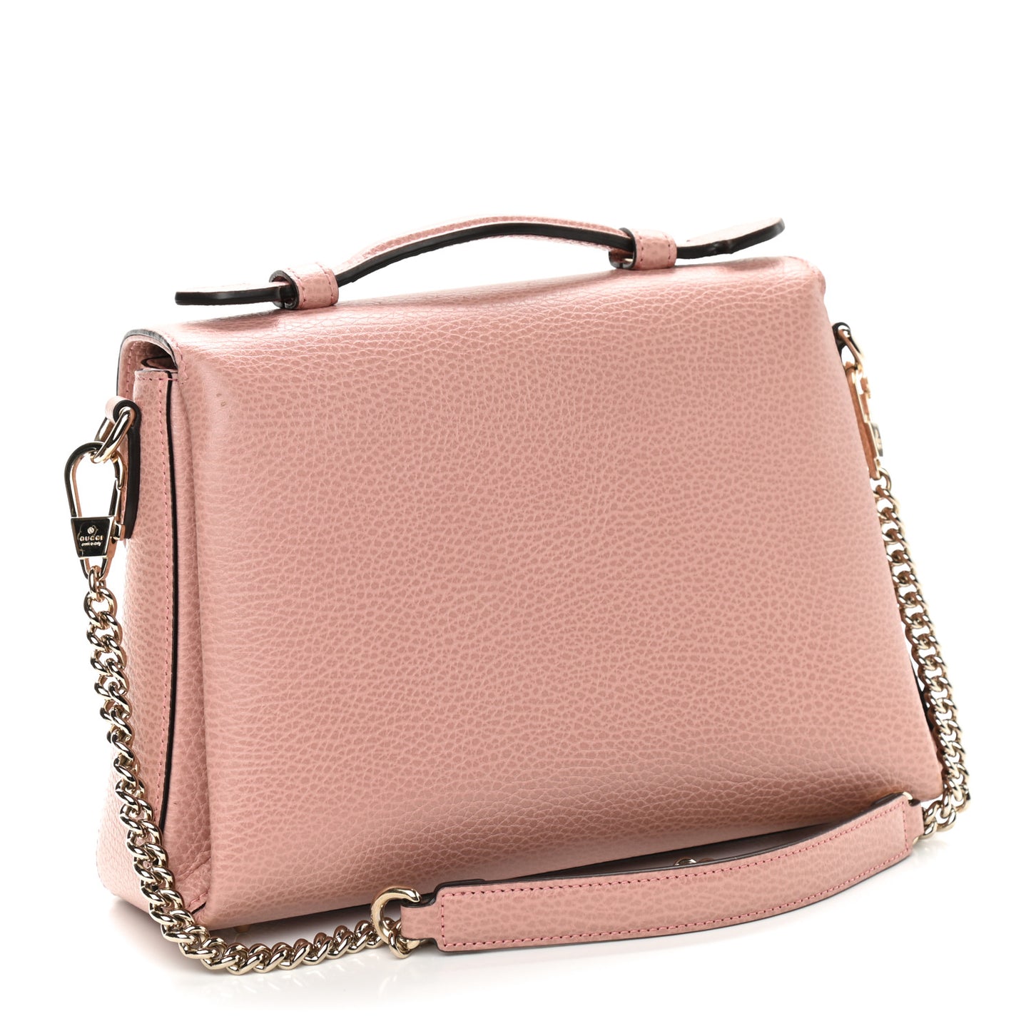 Dollar Calfskin Interlocking G Top Handle Shoulder Bag Soft Pink