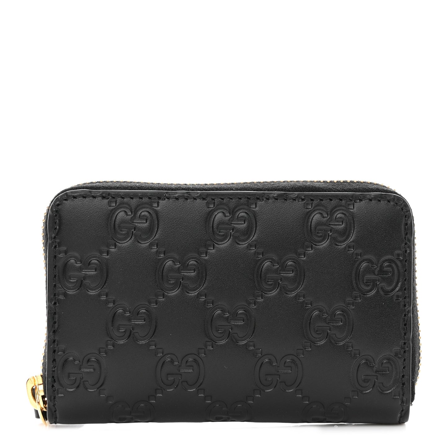 Guccissima Zip Around Card Case Black