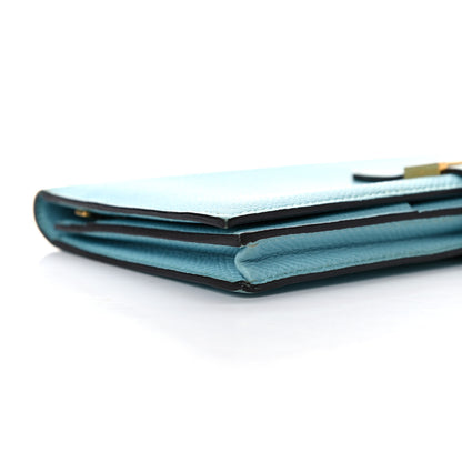 Hermes Epsom Bearn Gusset Wallet Bleu Atoll 10 of 15