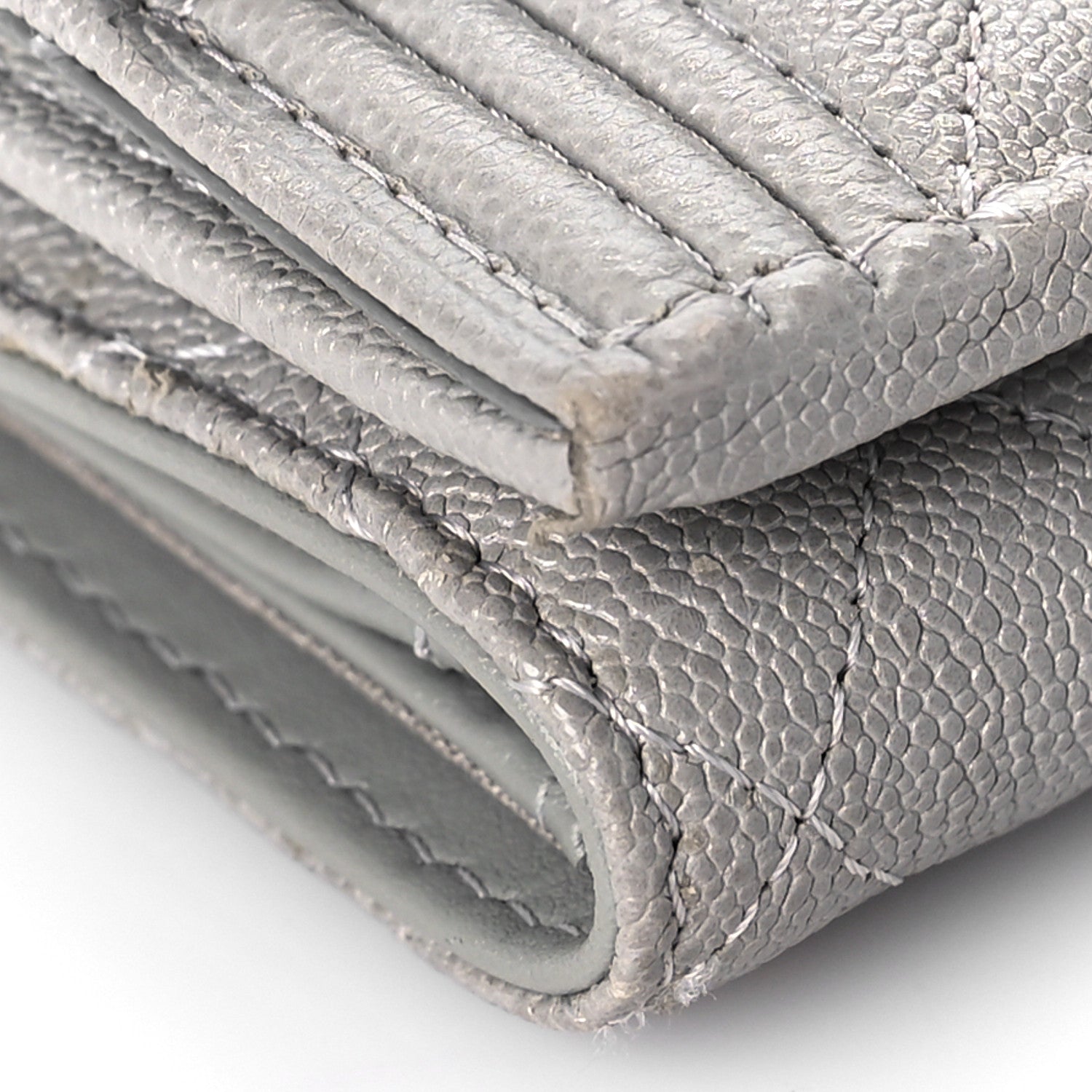 Chanel Caviar Quilted Small Boy Flap Wallet Grey 9 of 11