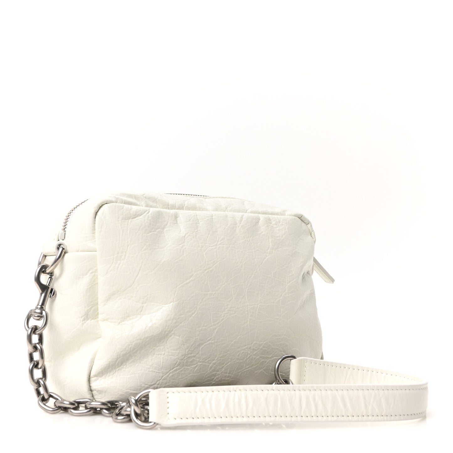 Agneau Arena XS Monaco Camera Shoulder Bag Optic White