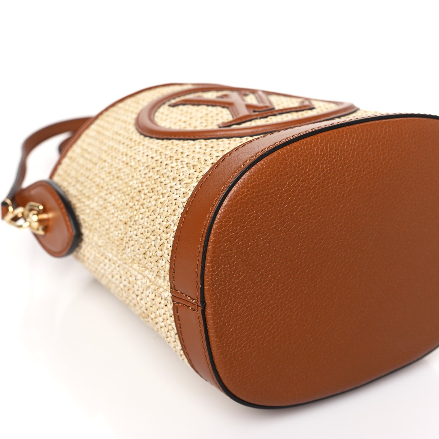 Kitted Raffia Petit Bucket Caramel