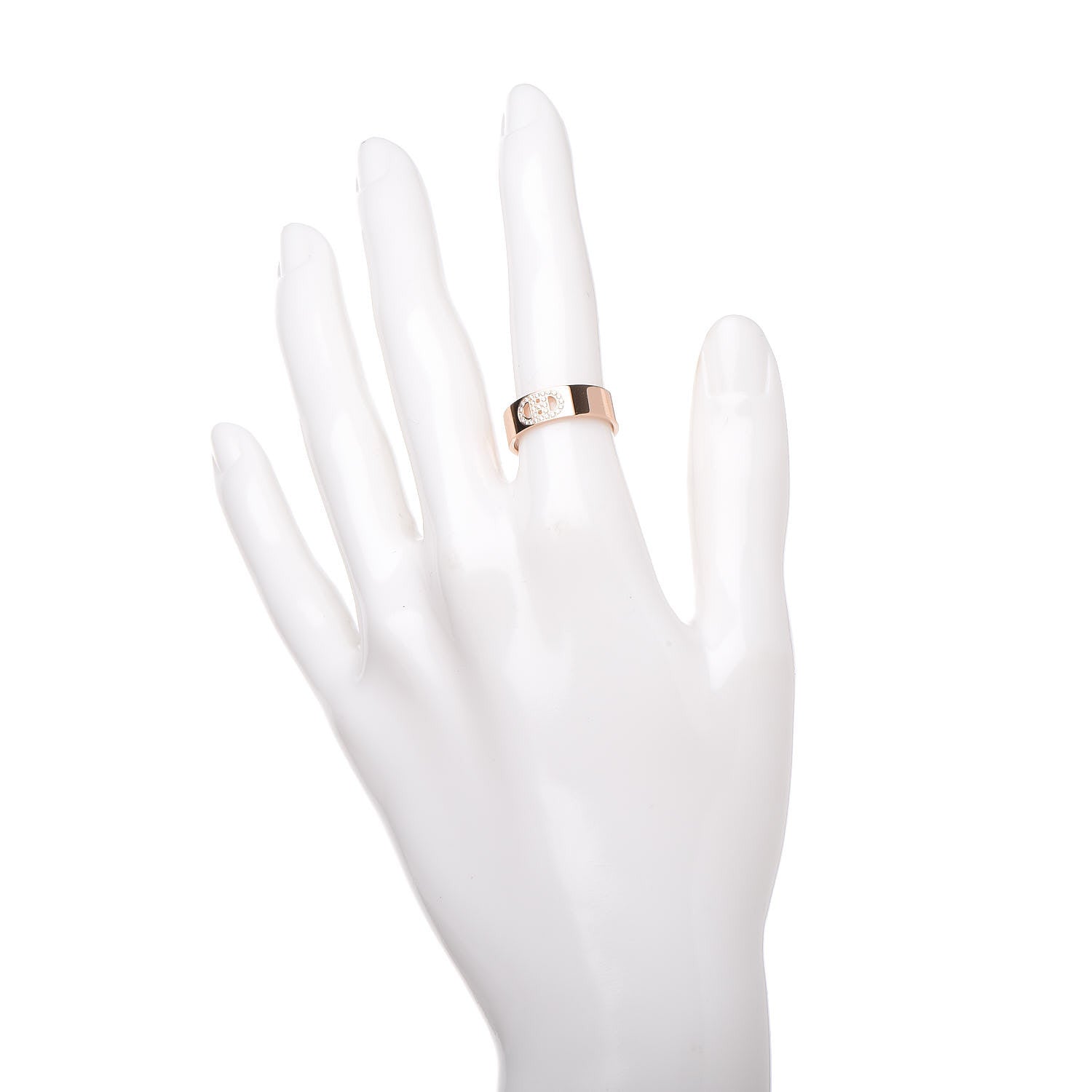 Hermes 18K Rose Gold Diamond PM H D'Ancre Ring 50 5.5 2 of 5