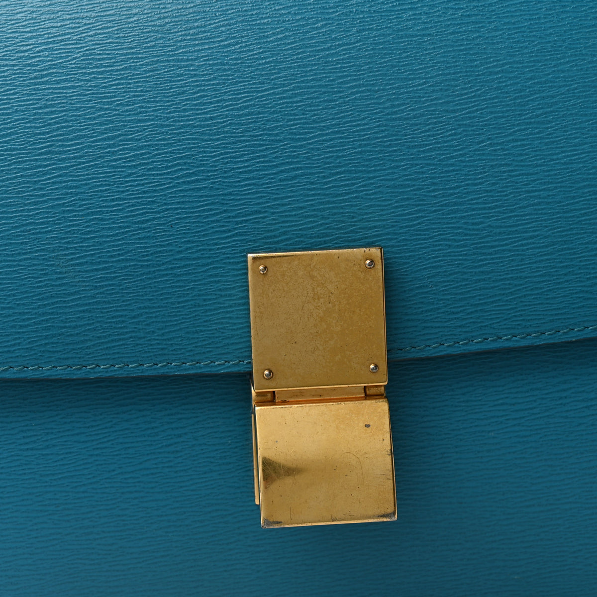 Liege Calfskin Medium Classic Box Flap Bag Turquoise