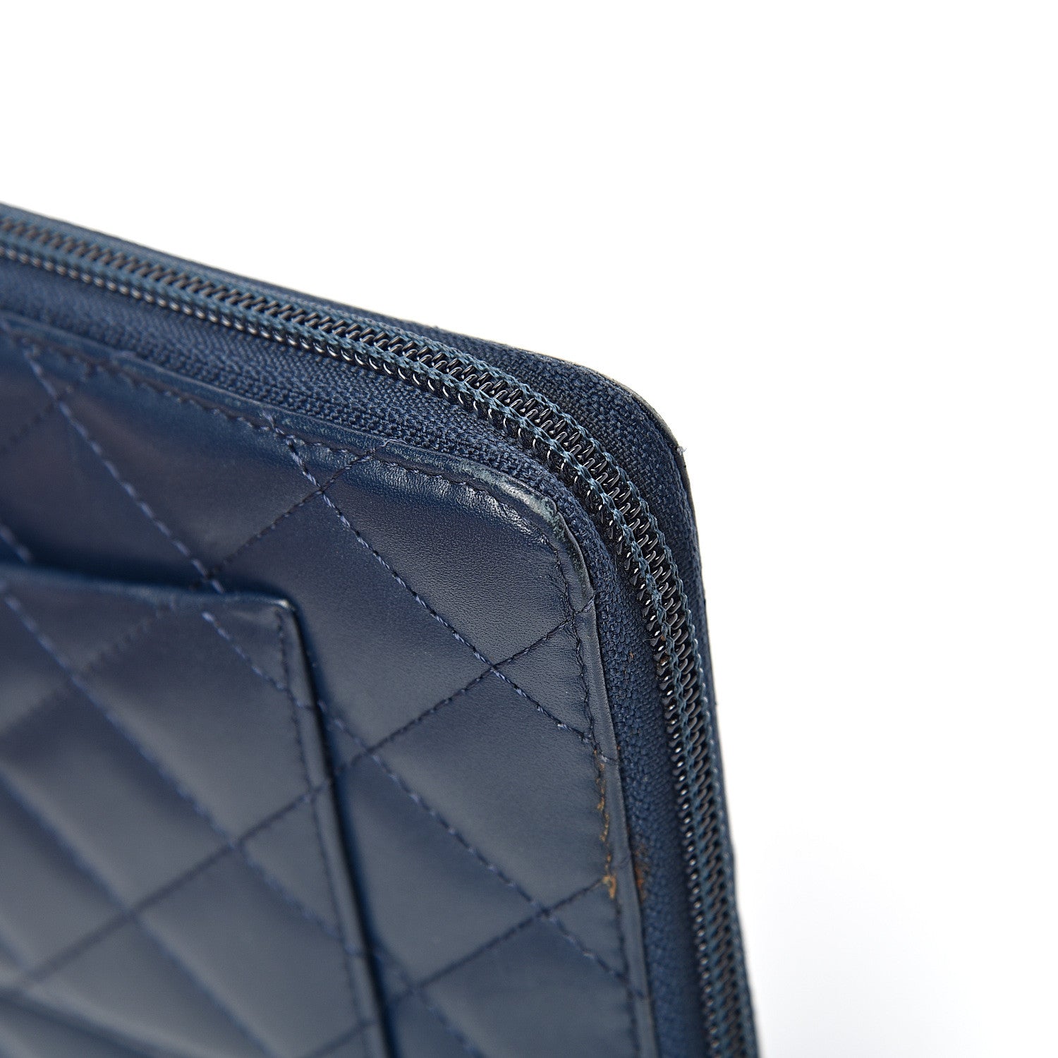 Chanel Calfskin Cambon Zip Around Organizer Wallet Navy 13 of 17